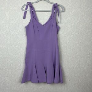 Cinq A Cept Kirsty Dress Lavender Lilac Skater Tie Strapes Mini Fit and Flare
